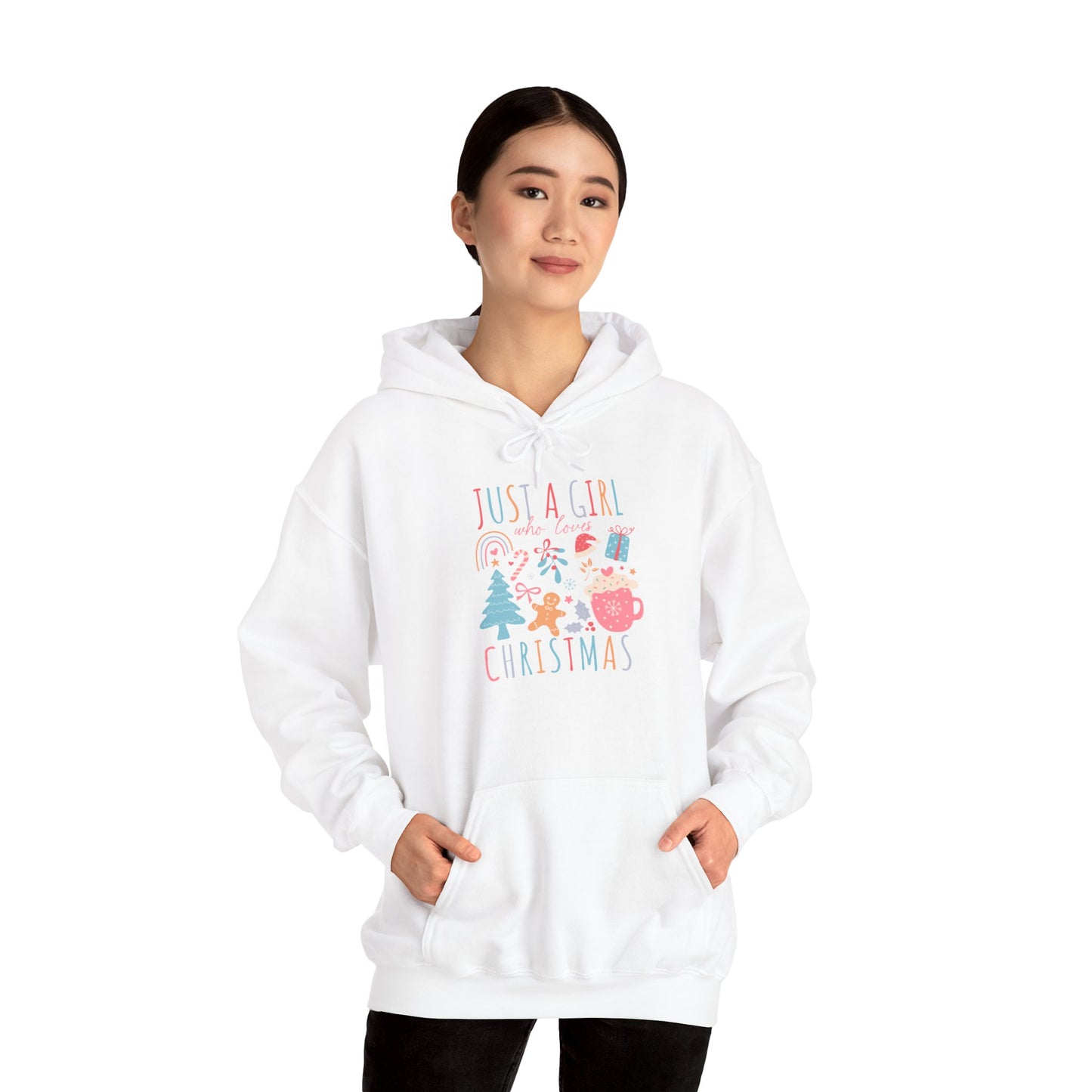 Christmas - Unisex Heavy Blend™ Hooded Sweatshirt - Just A Girl Who Loves Christmas