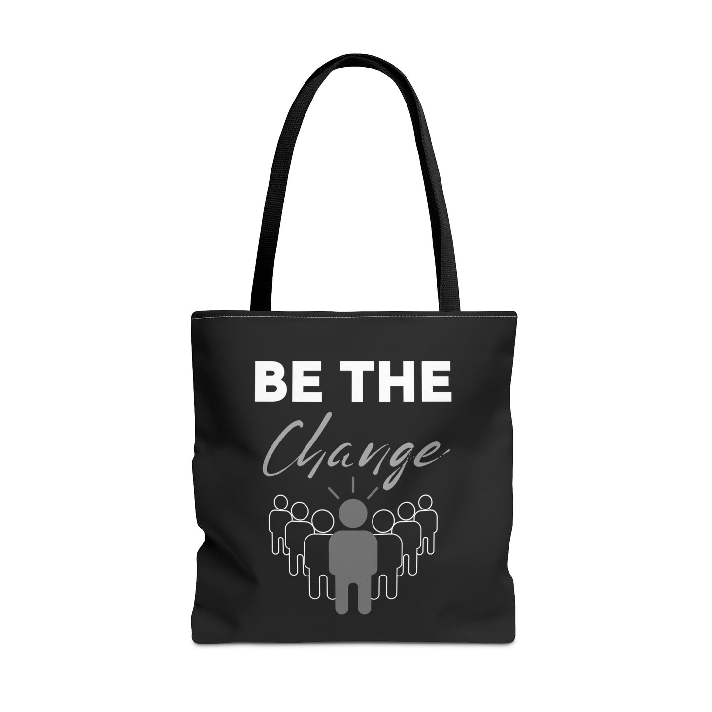 Tote Bag (AOP) - Be the Change - Black