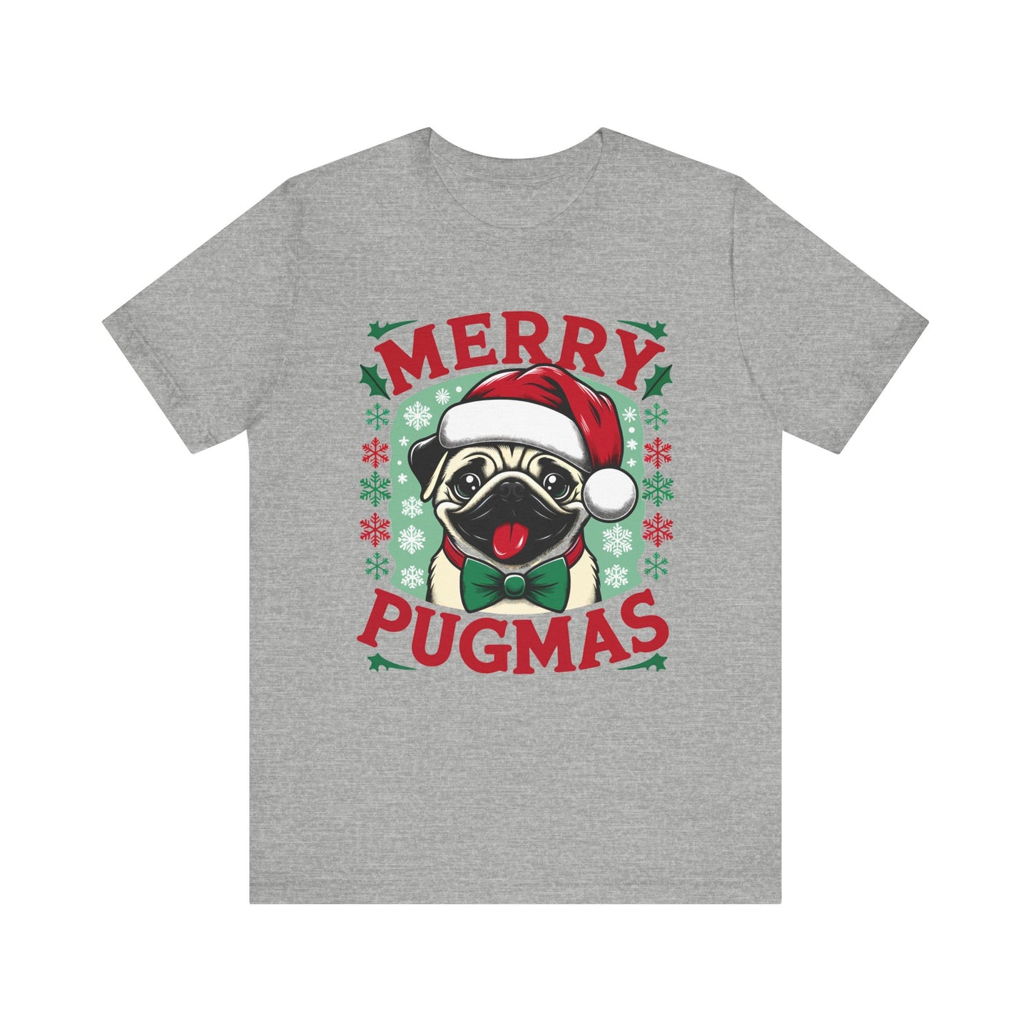 Christmas - Unisex Jersey Short Sleeve Tee - Merry Pugmas