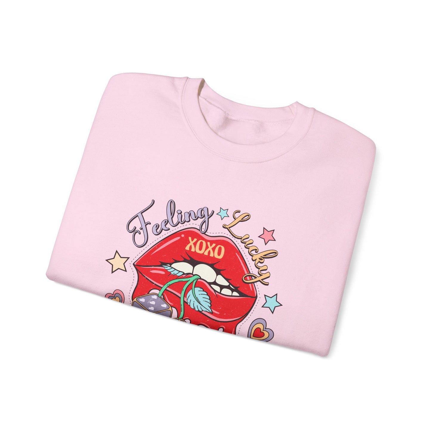 Valentine's - Unisex Heavy Blend™ Crewneck Sweatshirt - Feeling Lucky XOXO