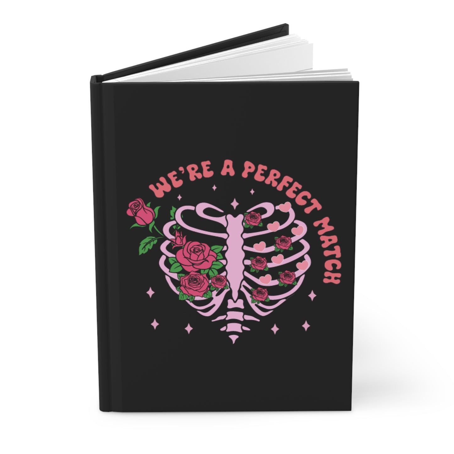 Valentine's - Hardcover Journal Matte - We're A Perfect Match - Heart Design