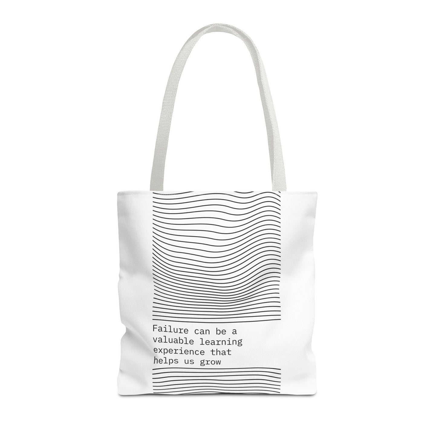 Tote Bag (AOP) - Failure Can Be A Valuable Learning Experience That Help Us Grow - White