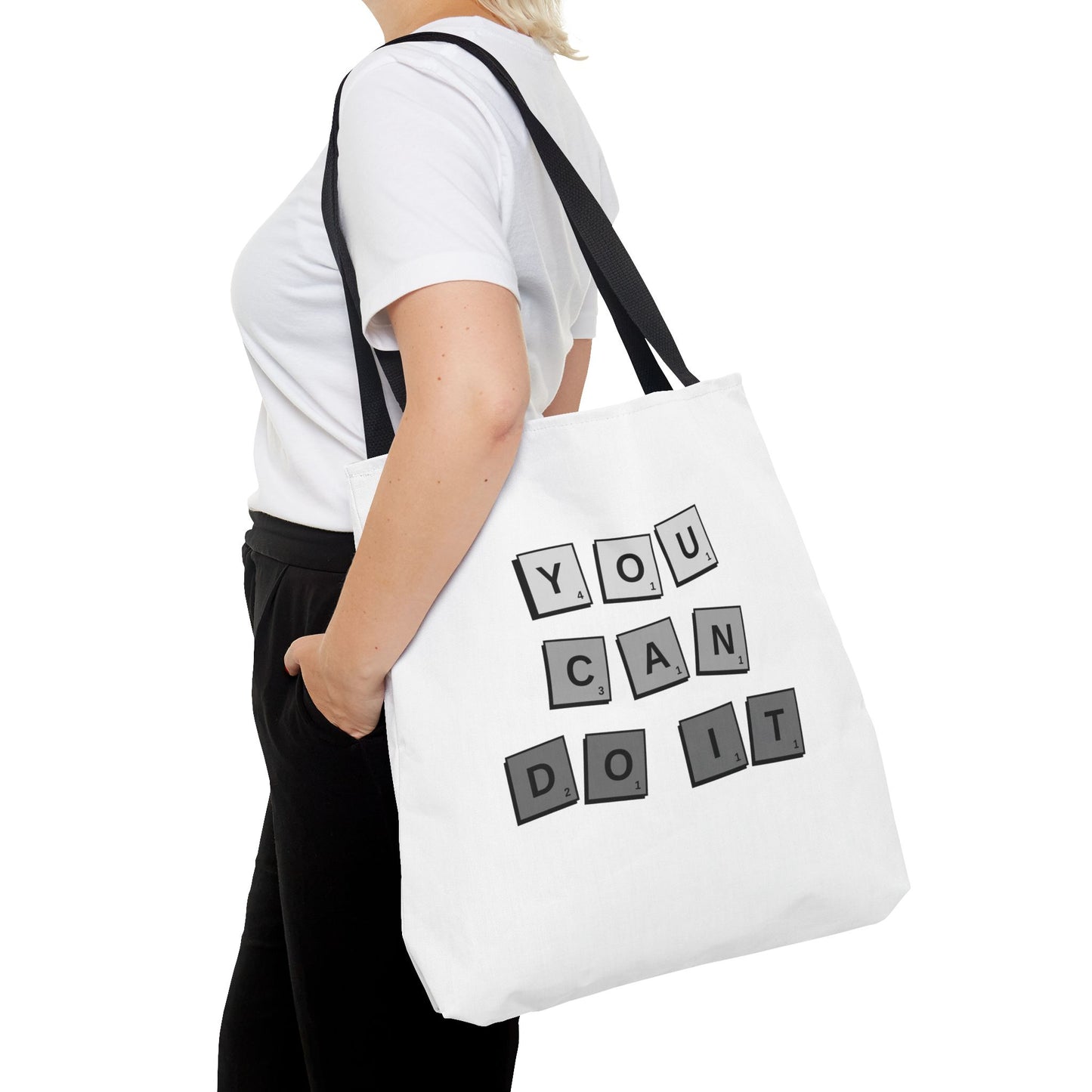 Tote Bag (AOP) - You Can Do It - White