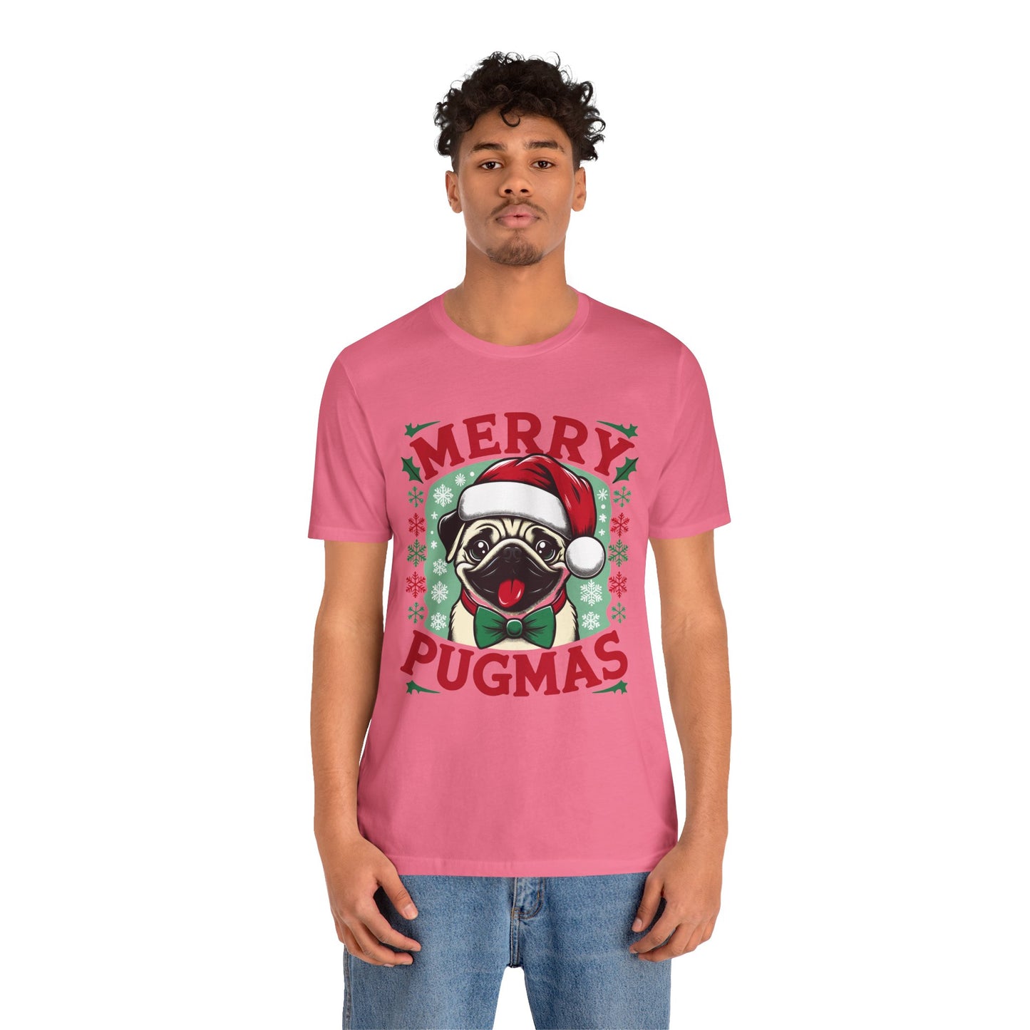 Christmas - Unisex Jersey Short Sleeve Tee - Merry Pugmas