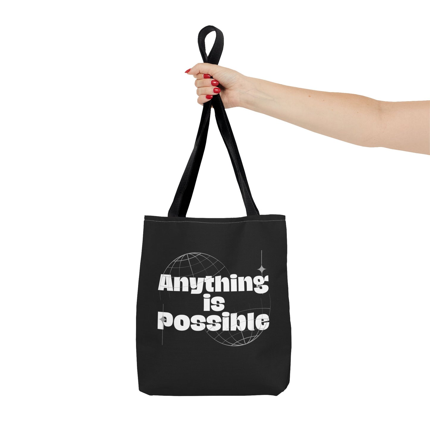 Tote Bag (AOP) - Anything Is Possible - Black