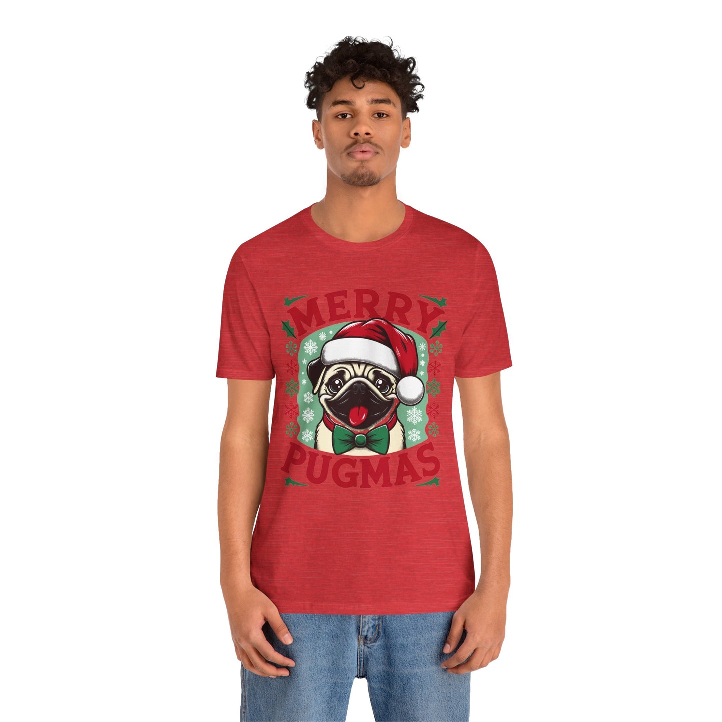 Christmas - Unisex Jersey Short Sleeve Tee - Merry Pugmas