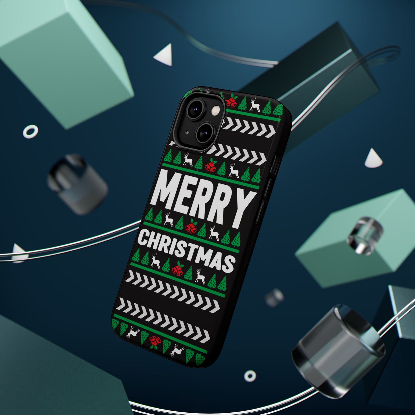 Christmas - Magnetic Tough Cases - Merry Christmas - Black & Green