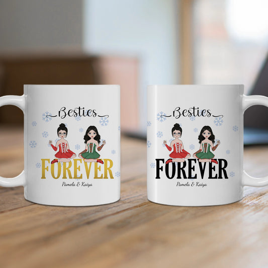 Customized Ceramic Mug, (11oz, 15oz) - Besties Forever