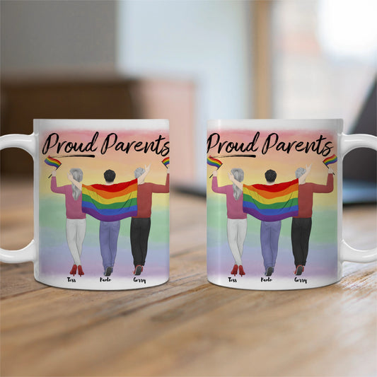 Customized Ceramic Mug, (11oz, 15oz) - Proud Parents