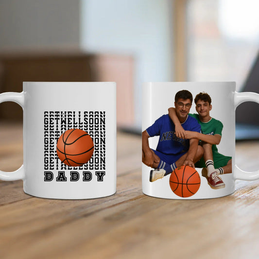 CUSTOMIZABLE Ceramic Mug, (11oz, 15oz) - VARSITY SPORTS (UPLOAD IMAGE AND INSERT TEXT)