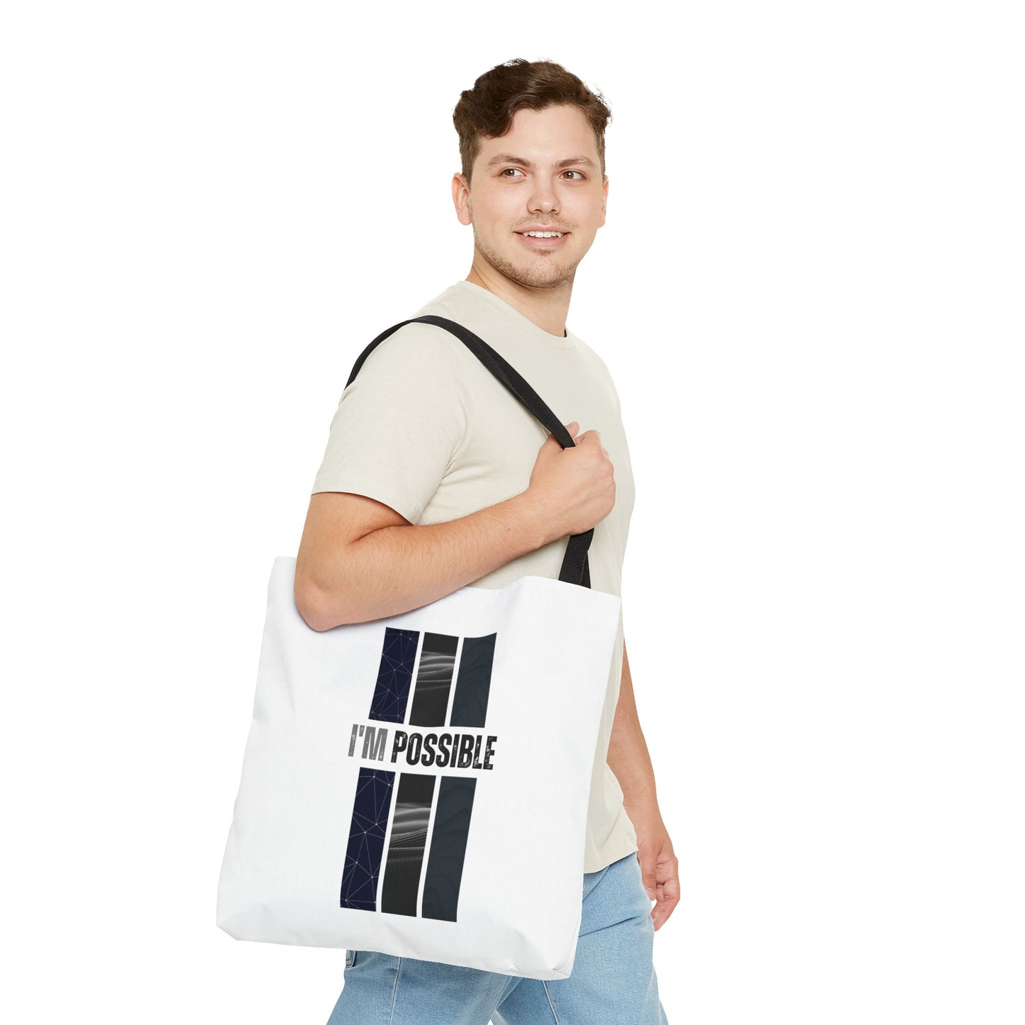 Tote Bag (AOP) - I'm Possible - White