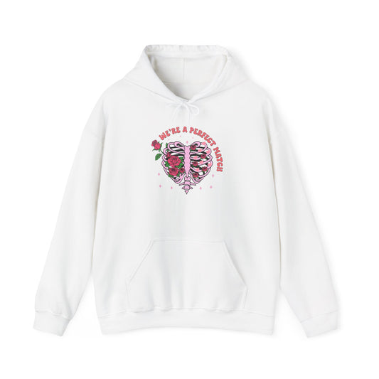 Valentine's - Unisex Heavy Blend™ Hooded Sweatshirt - We're A Perfect Match - Heart Design