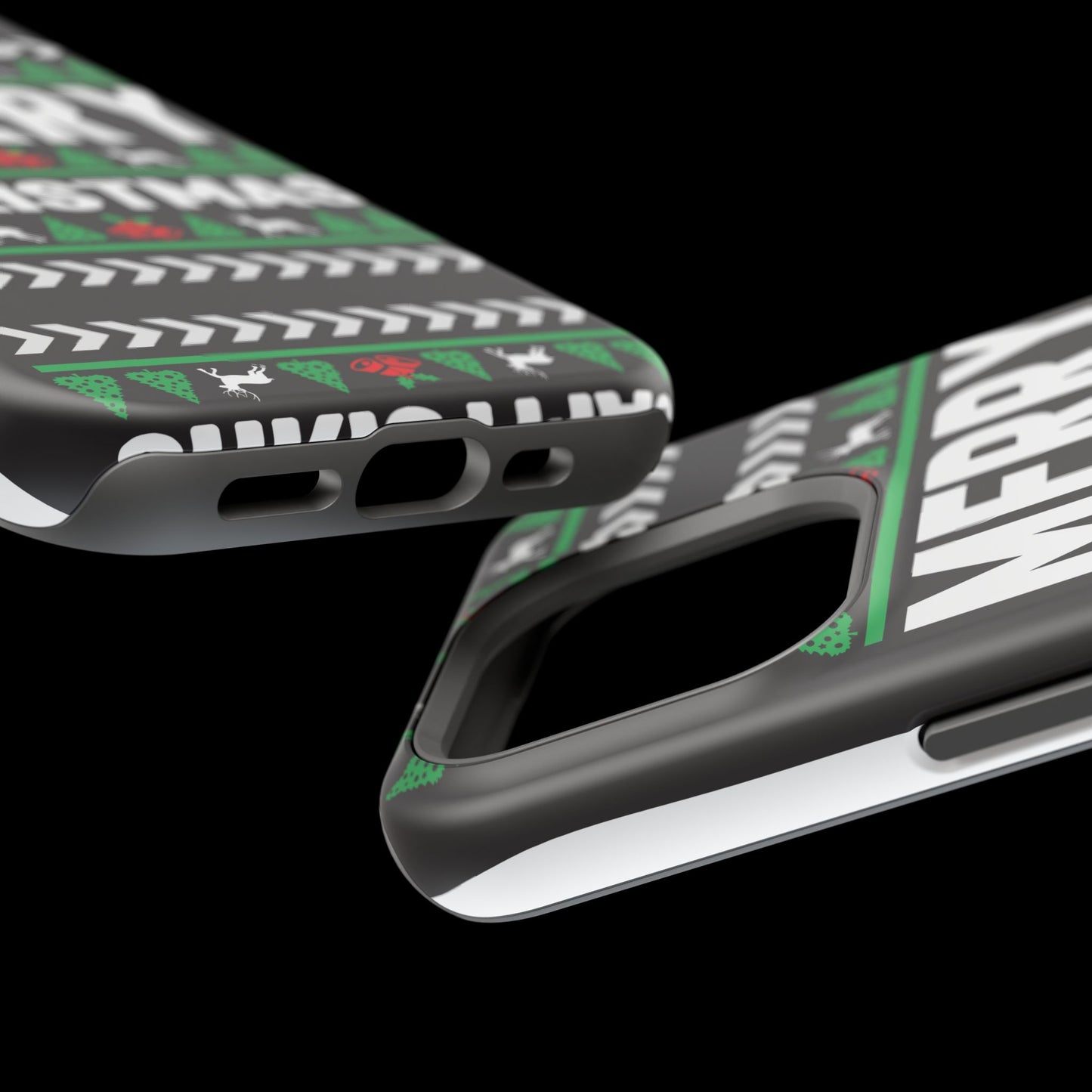 Christmas - Magnetic Tough Cases - Merry Christmas - Black & Green