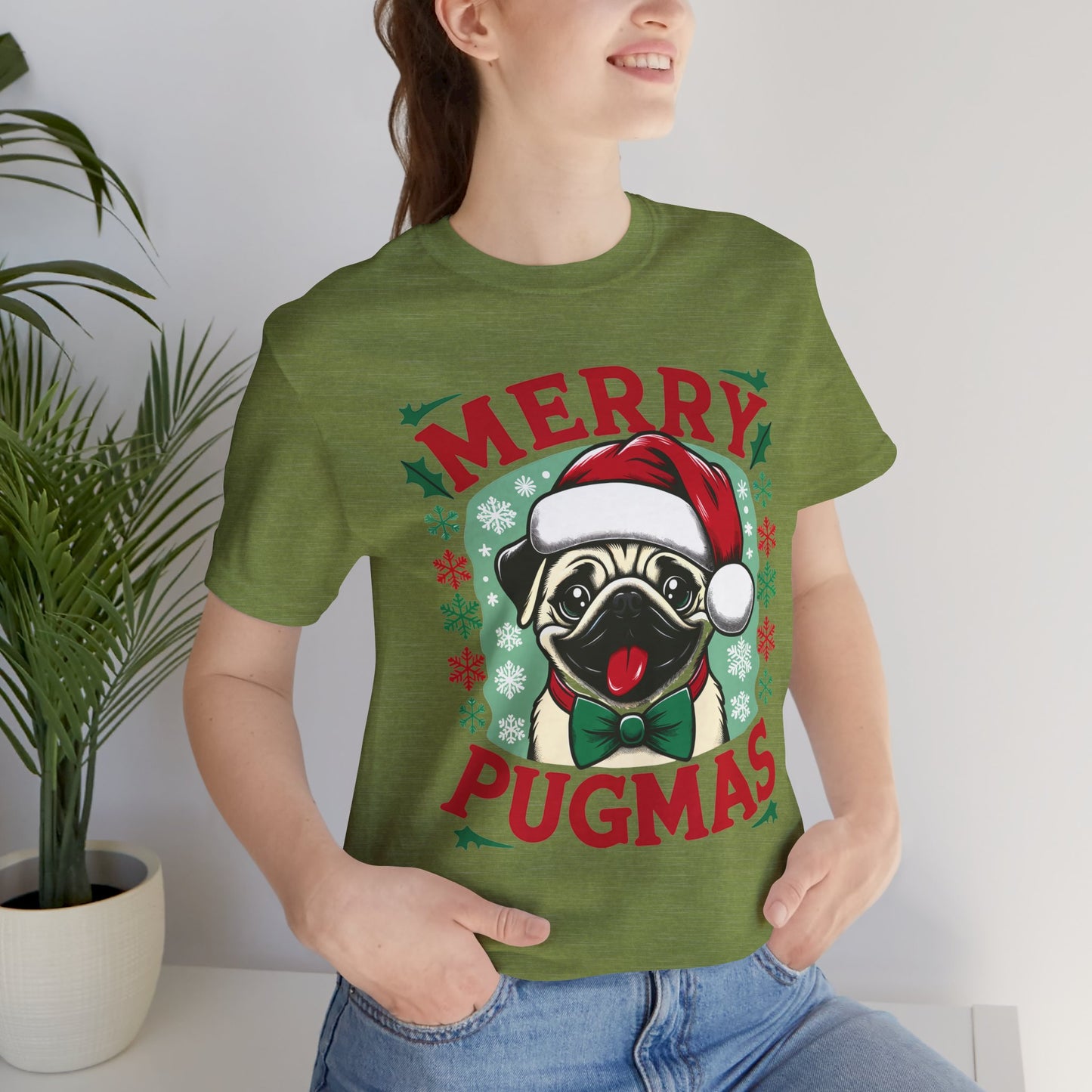 Christmas - Unisex Jersey Short Sleeve Tee - Merry Pugmas