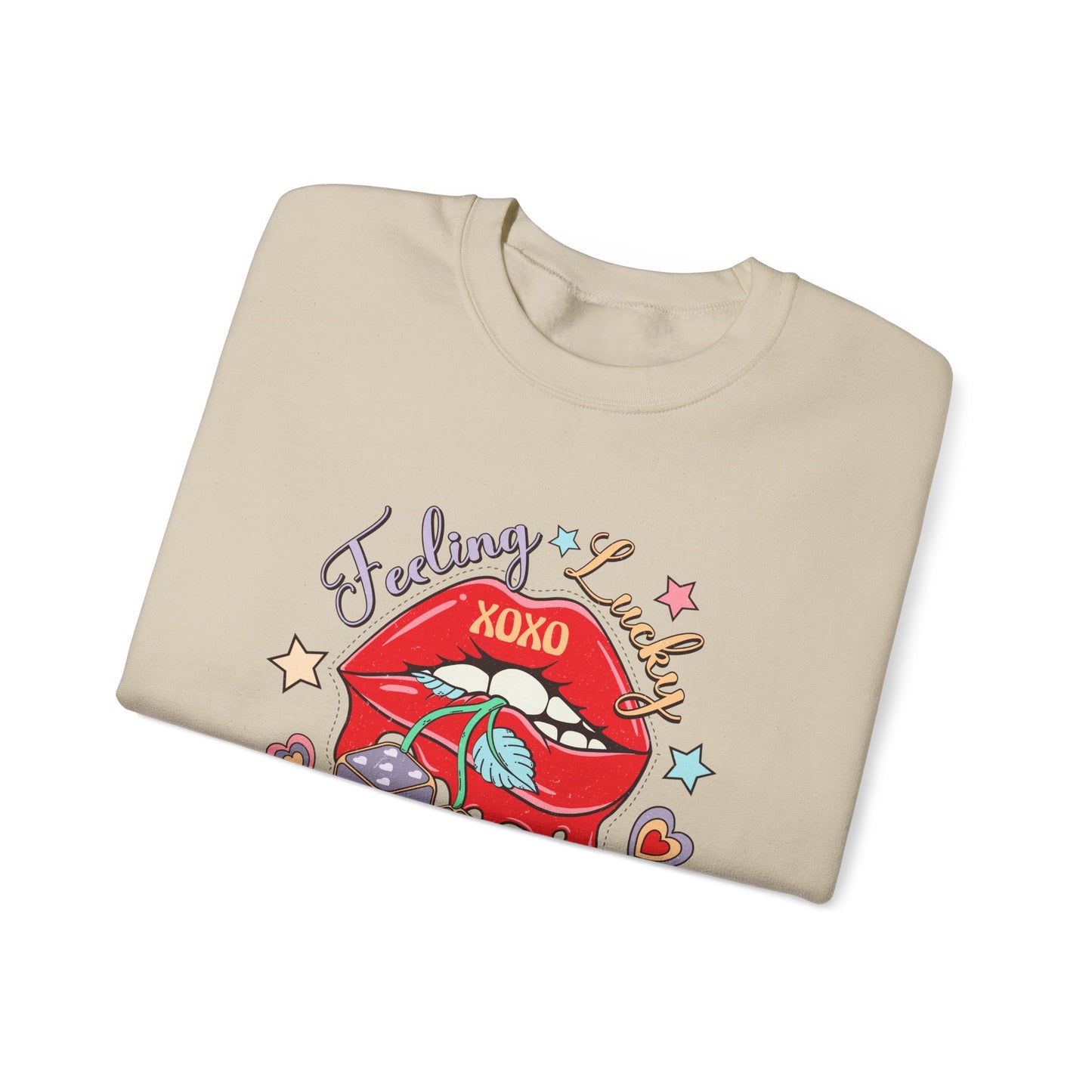 Valentine's - Unisex Heavy Blend™ Crewneck Sweatshirt - Feeling Lucky XOXO