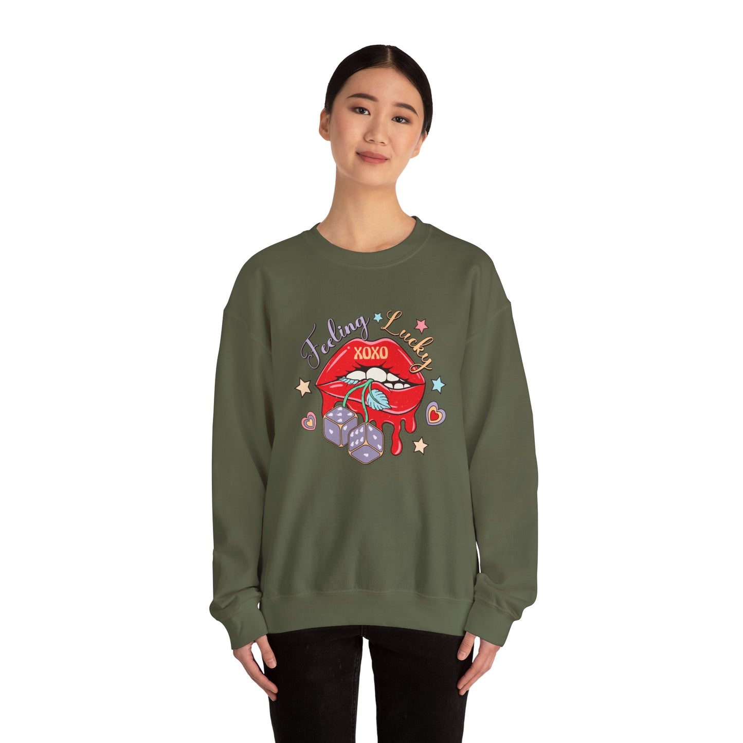 Valentine's - Unisex Heavy Blend™ Crewneck Sweatshirt - Feeling Lucky XOXO