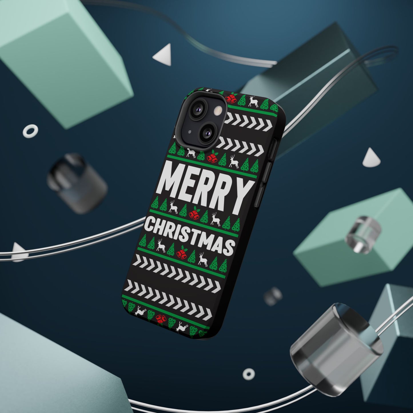 Christmas - Magnetic Tough Cases - Merry Christmas - Black & Green