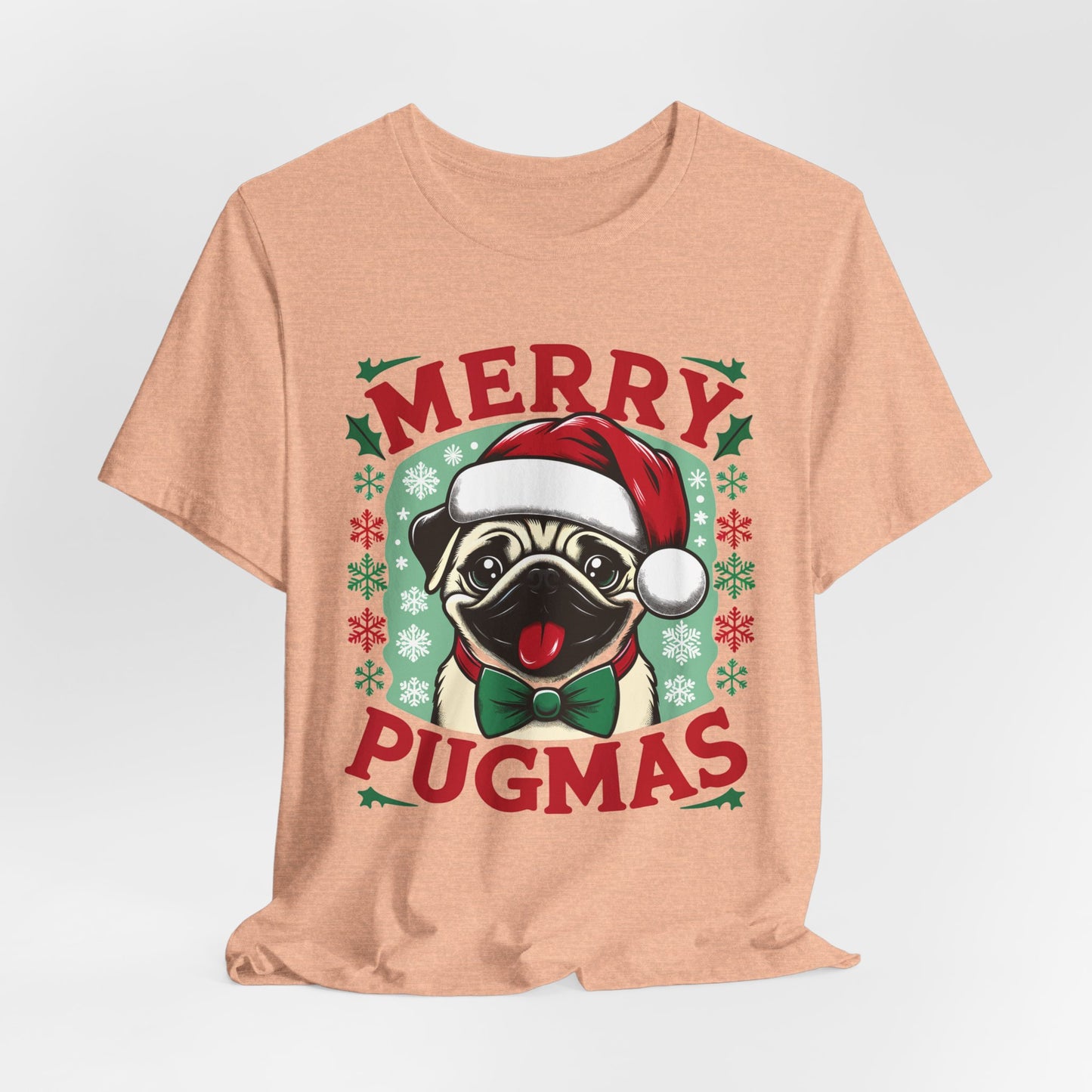 Christmas - Unisex Jersey Short Sleeve Tee - Merry Pugmas