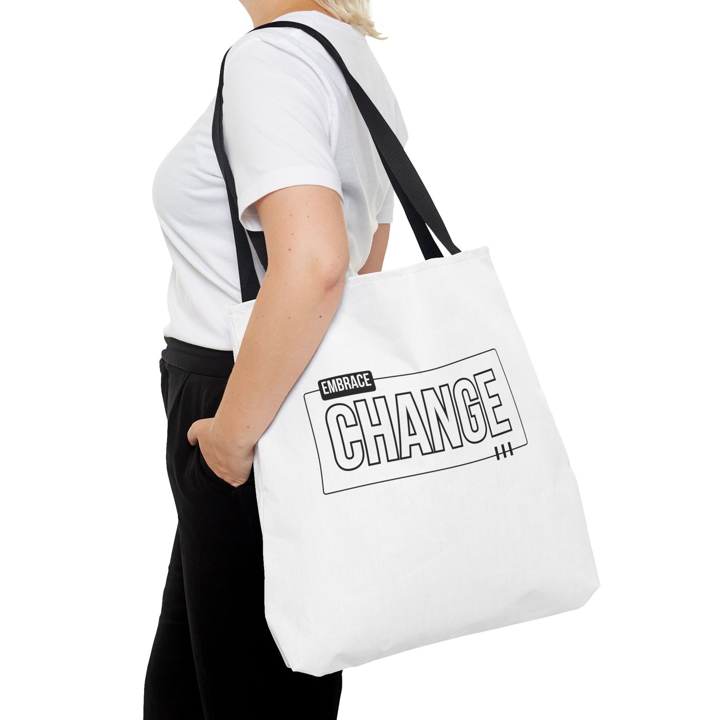 Tote Bag (AOP) - Embrace Change - White