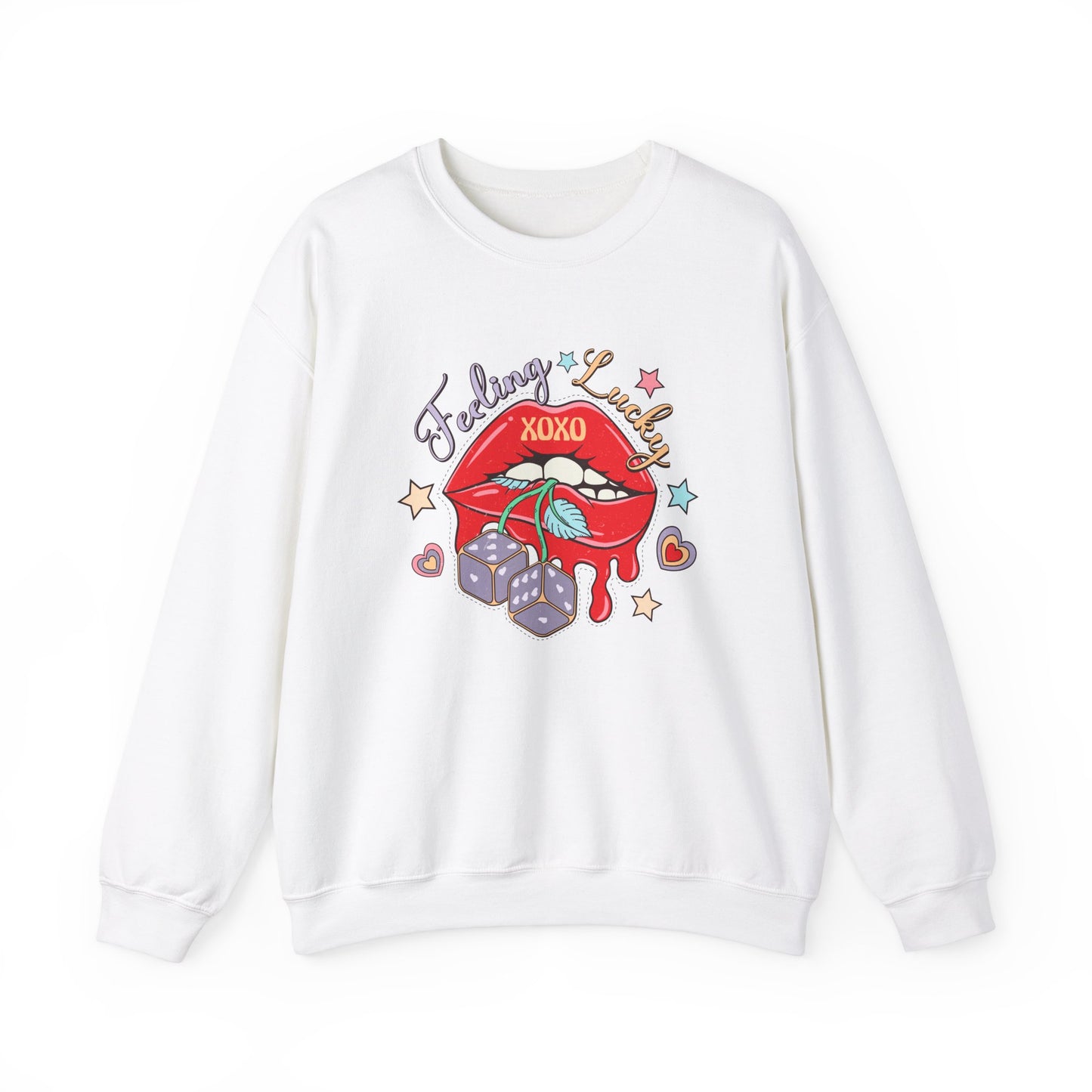 Valentine's - Unisex Heavy Blend™ Crewneck Sweatshirt - Feeling Lucky XOXO