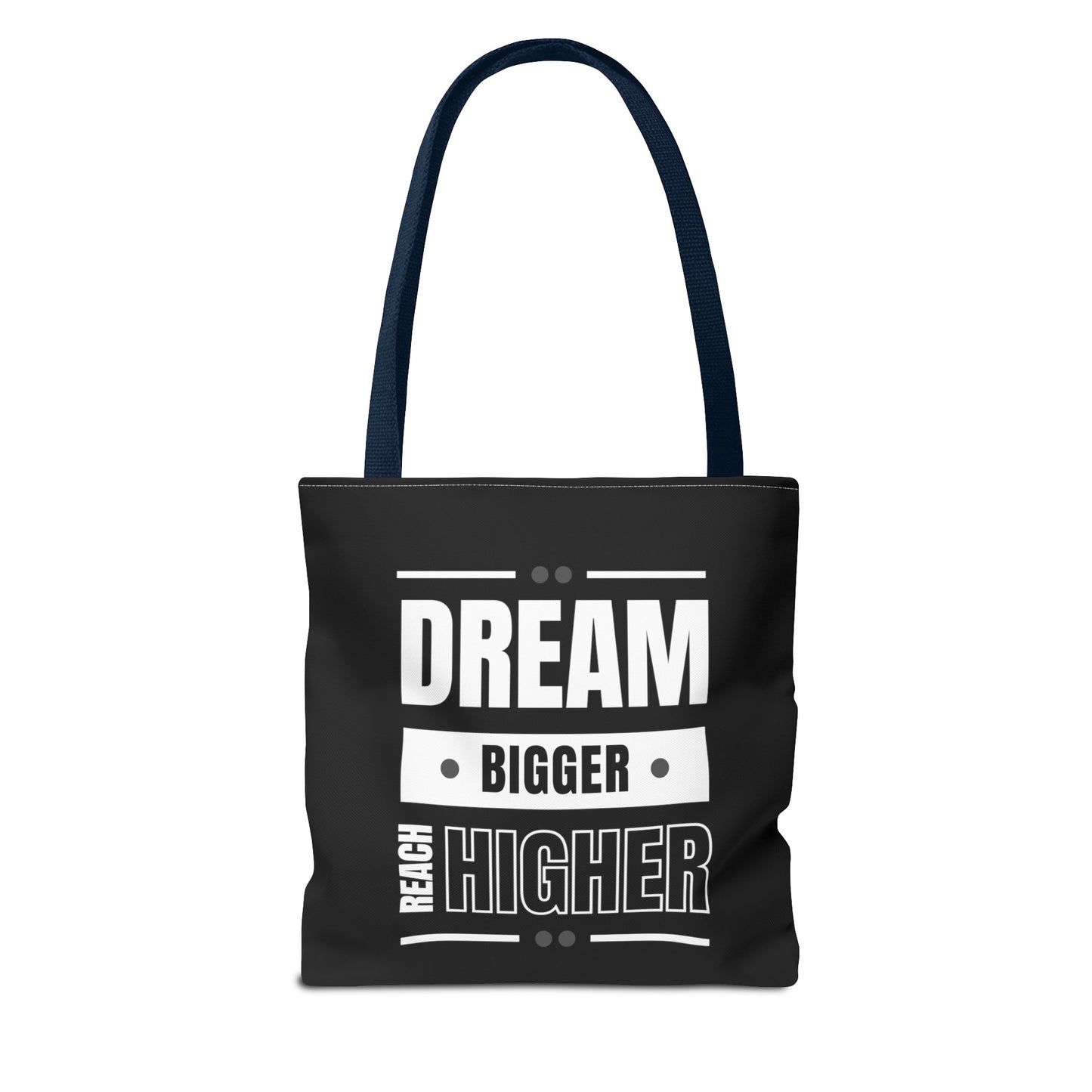 Tote Bag (AOP) - Dream Bigger Reach Higher - Black