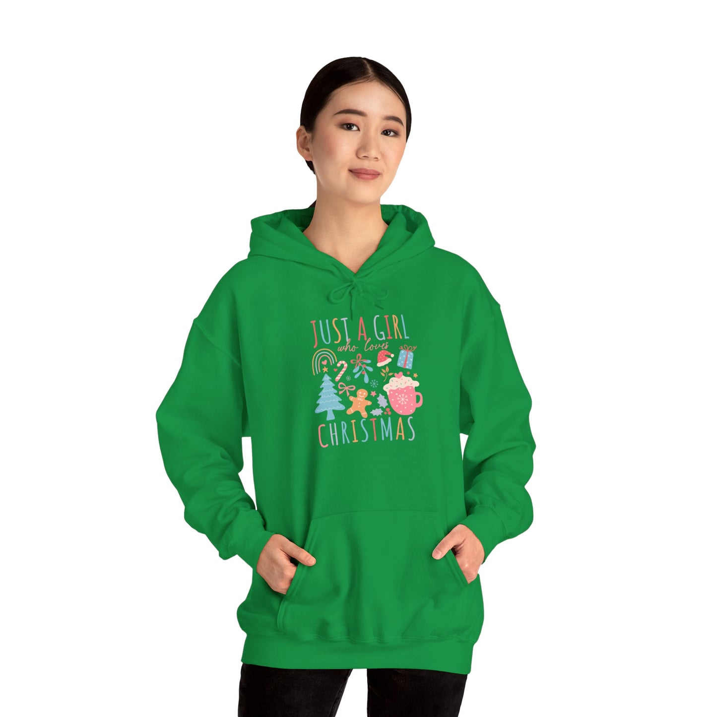 Christmas - Unisex Heavy Blend™ Hooded Sweatshirt - Just A Girl Who Loves Christmas