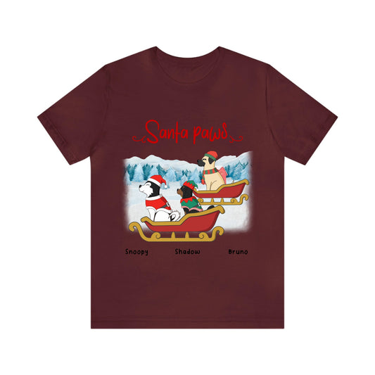 Customized Unisex Jersey Short Sleeve Tee - Santa Paws