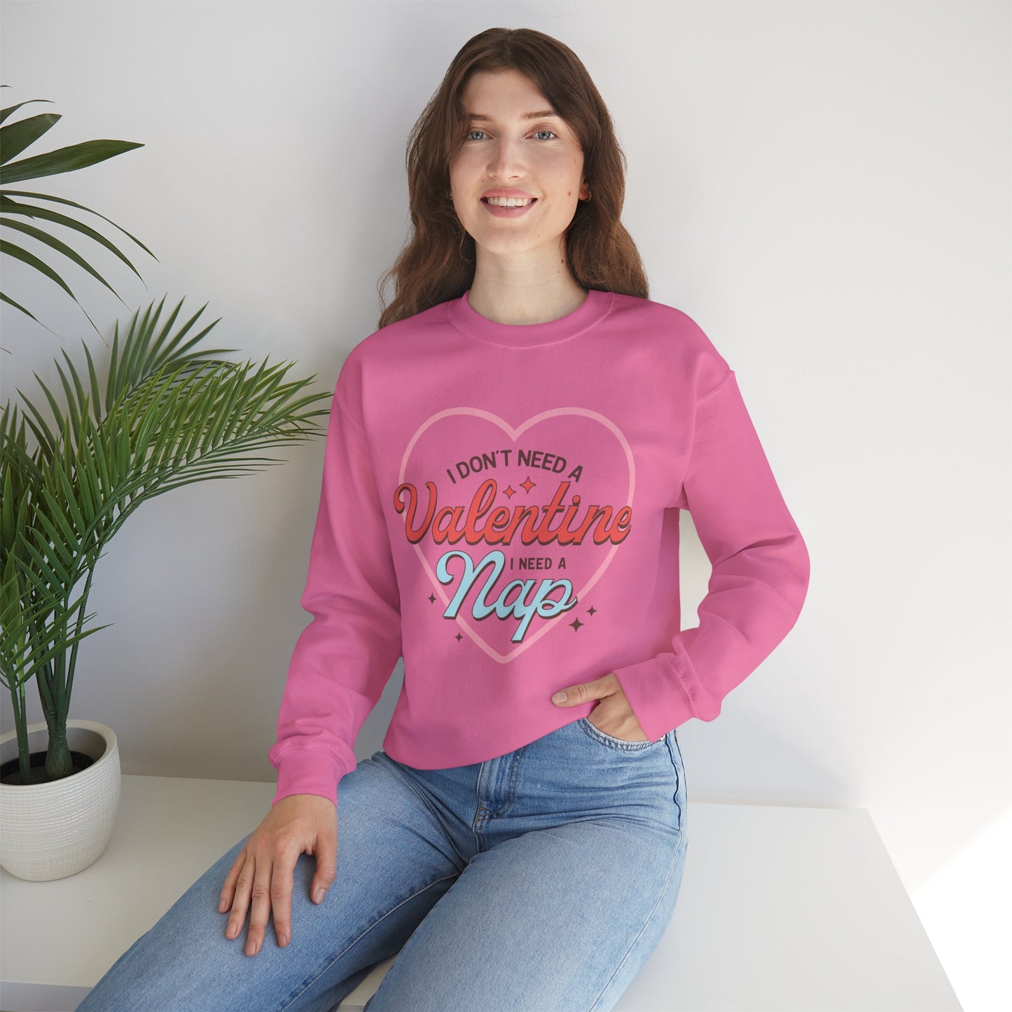 Valentine's - Unisex Heavy Blend™ Crewneck Sweatshirt - Valentine Nap