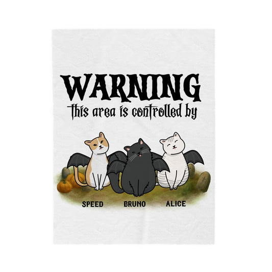 Customized Velveteen Plush Blanket - Warning Area Patrolled