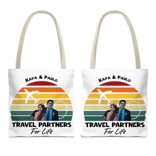 Customized Tote Bag (AOP) - Travel Partners For Life (Upload Your Own Picture)