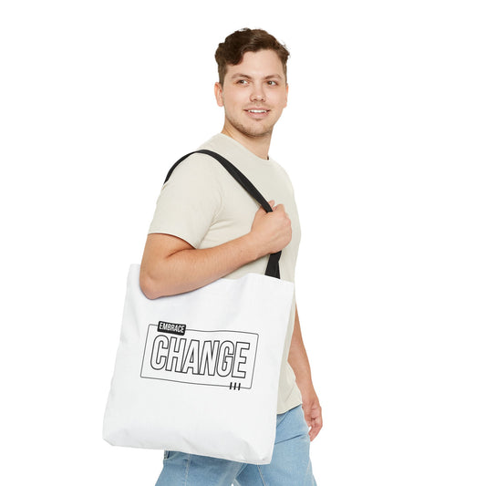 Tote Bag (AOP) - Embrace Change - White