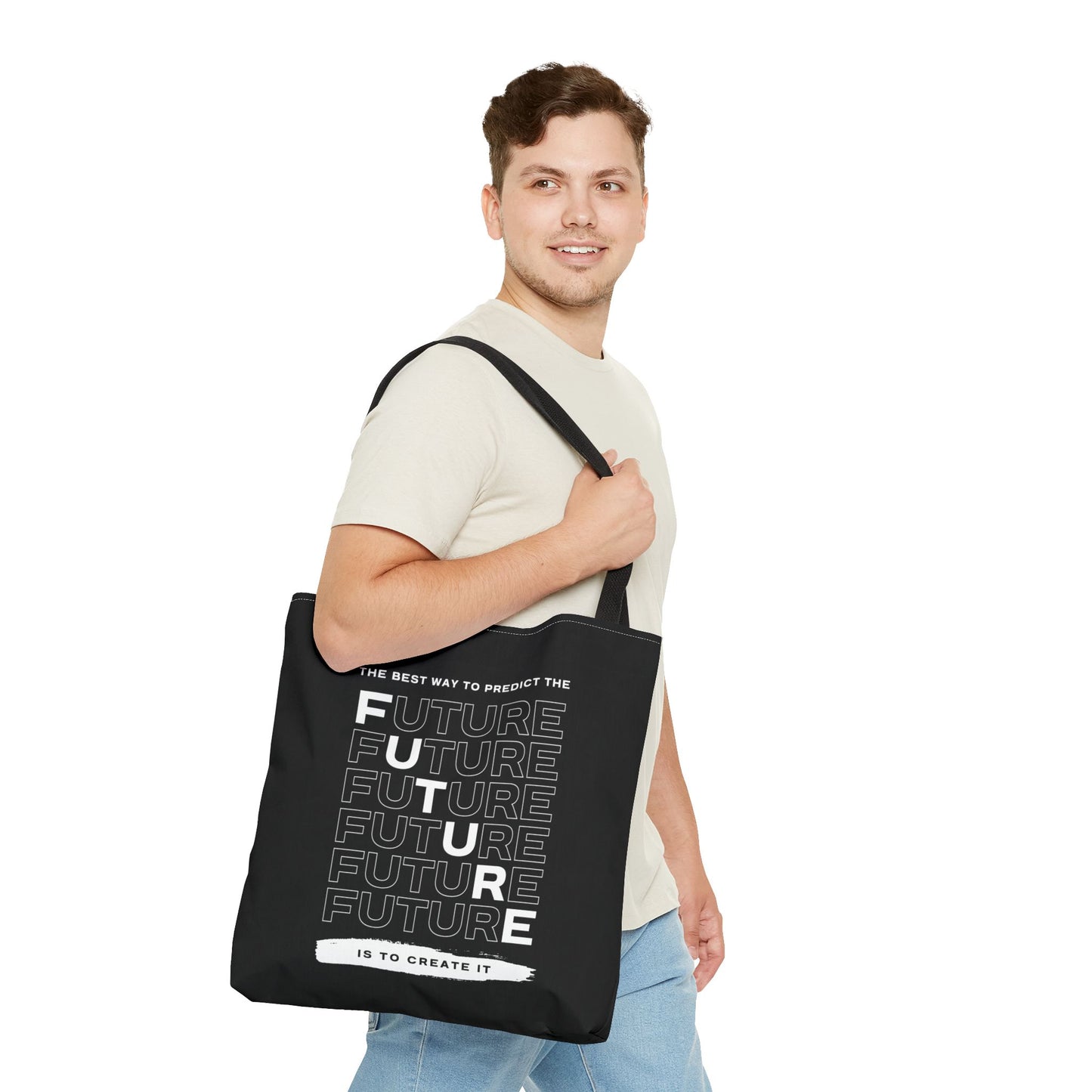 Tote Bag (AOP) - The Best Way To Predict The Future Is To Create It - Black