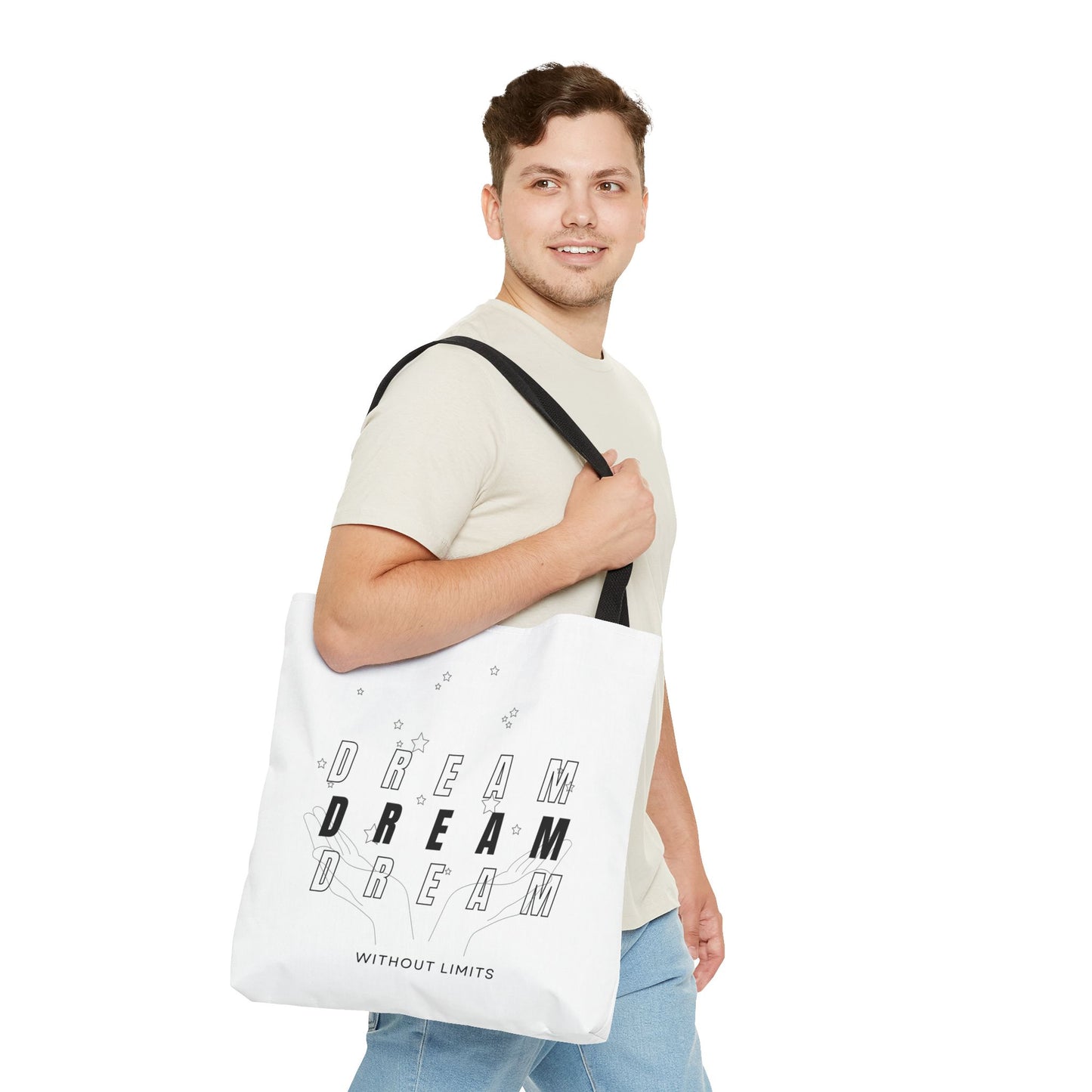 Tote Bag (AOP) - Dream Without Limits - White