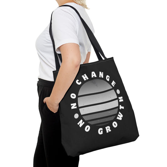 Tote Bag (AOP) - No Change No Growth - Black