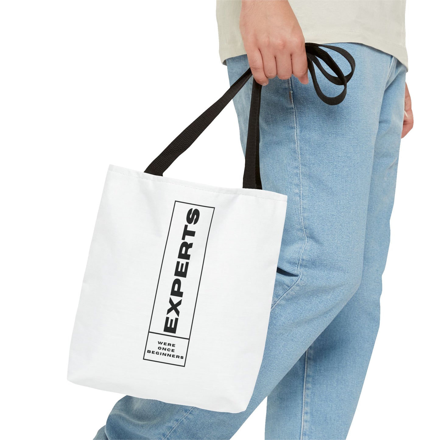 Tote Bag (AOP) - Experts Were Once Beginners - White