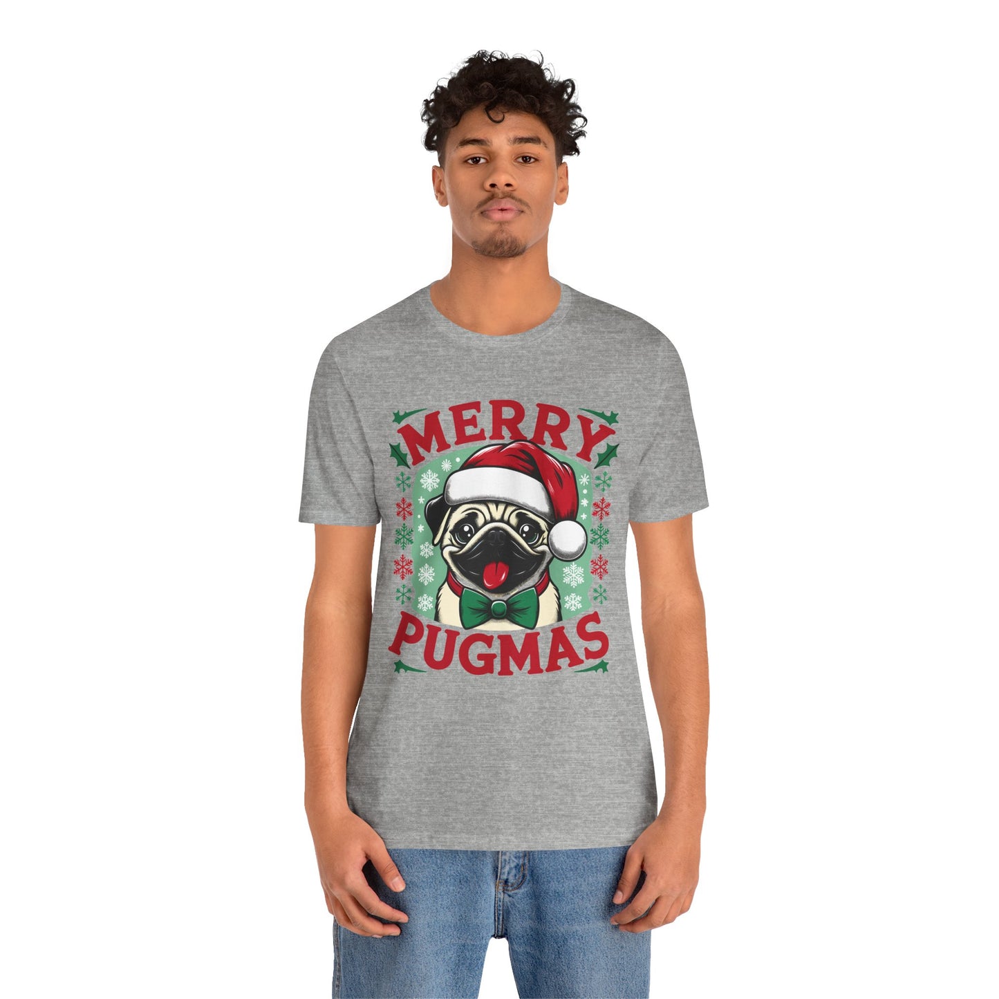 Christmas - Unisex Jersey Short Sleeve Tee - Merry Pugmas