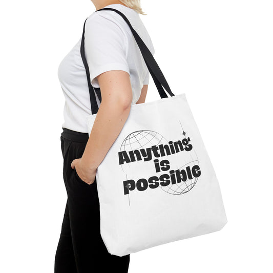 Tote Bag (AOP) - Anything Is Possible - White