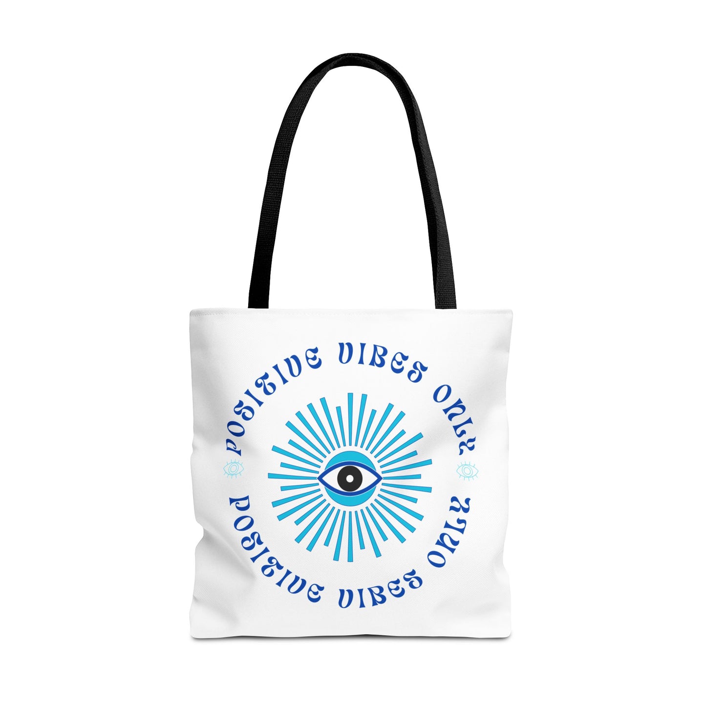 Tote Bag (AOP) - Positive Vibes Only - White