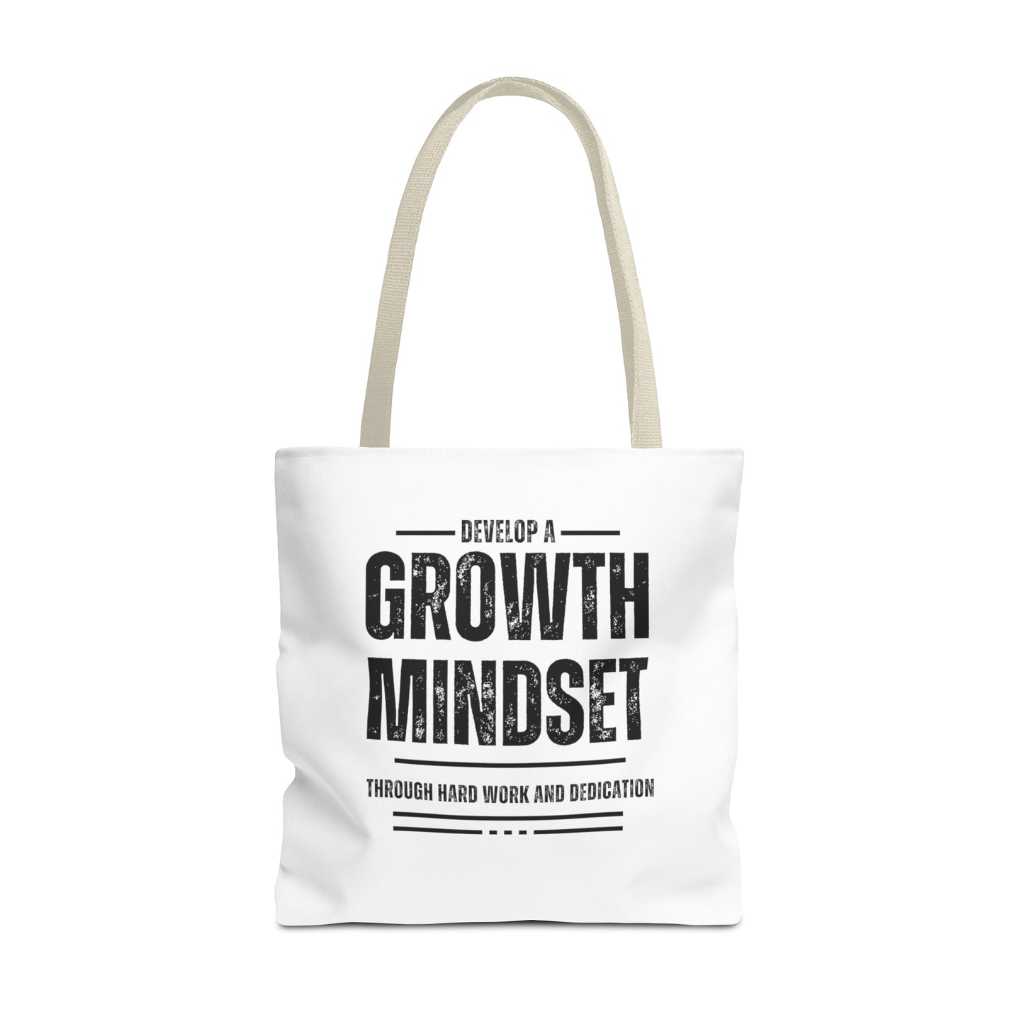 Tote Bag (AOP) - Develop a growth mindset - White