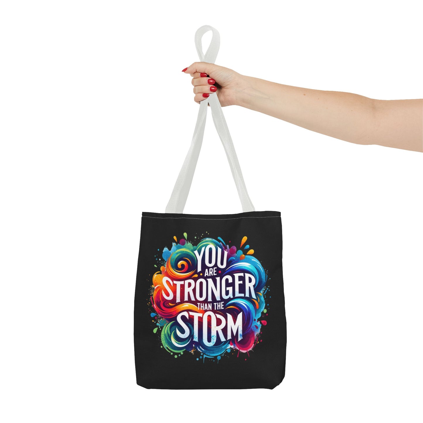 Tote Bag (AOP) - Stronger Than The Storm - Black