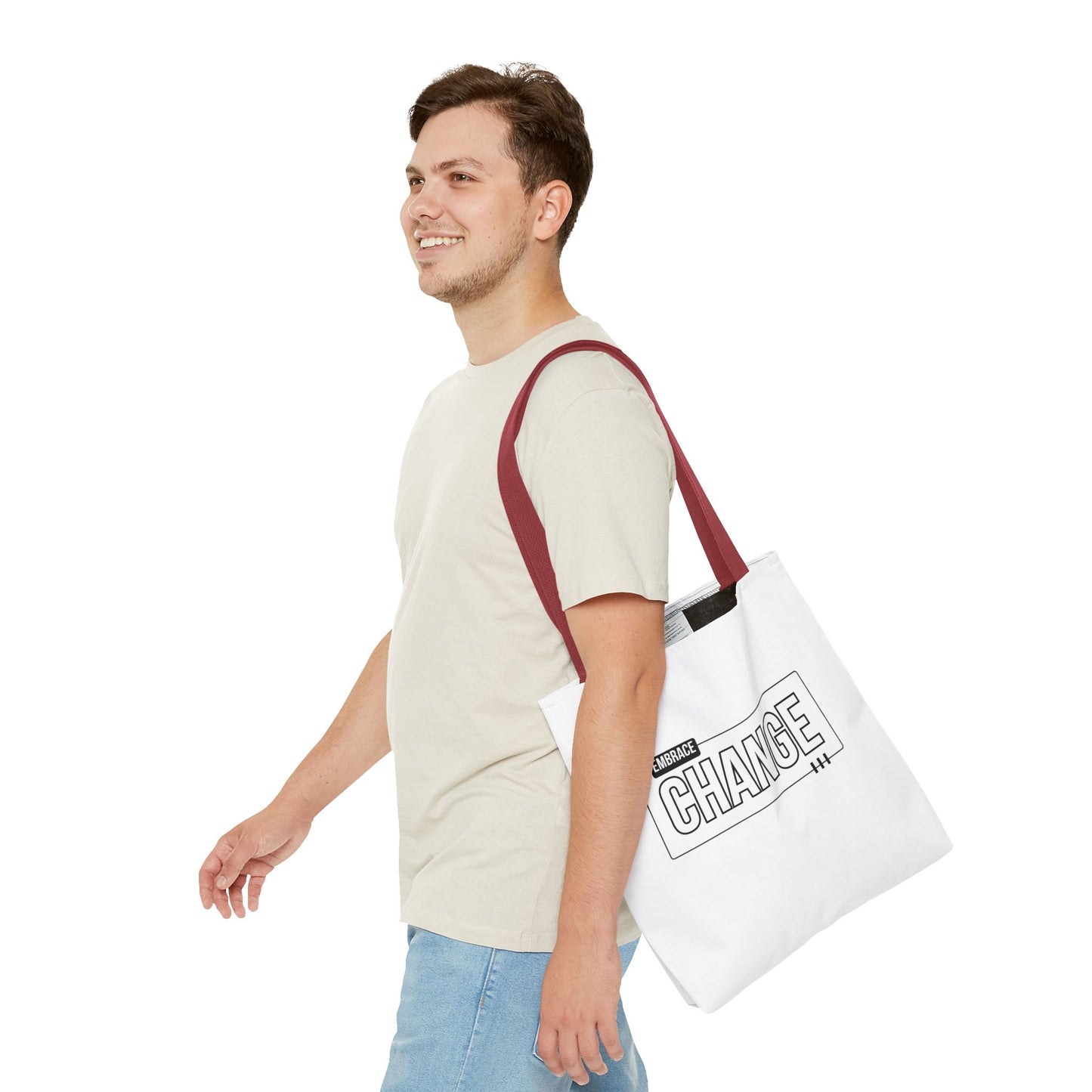 Tote Bag (AOP) - Embrace Change - White