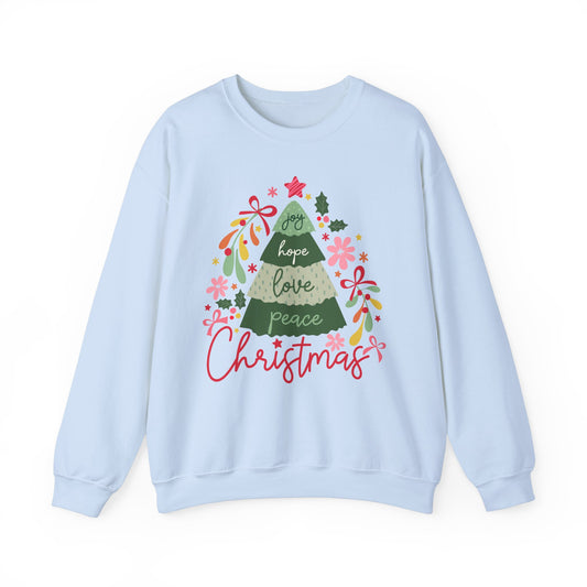 Christmas - Unisex Heavy Blend™ Crewneck Sweatshirt - Joy Hope Love Peace