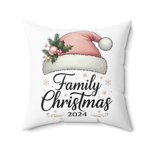 Christmas - Spun Polyester Square Pillow - Family Christmas