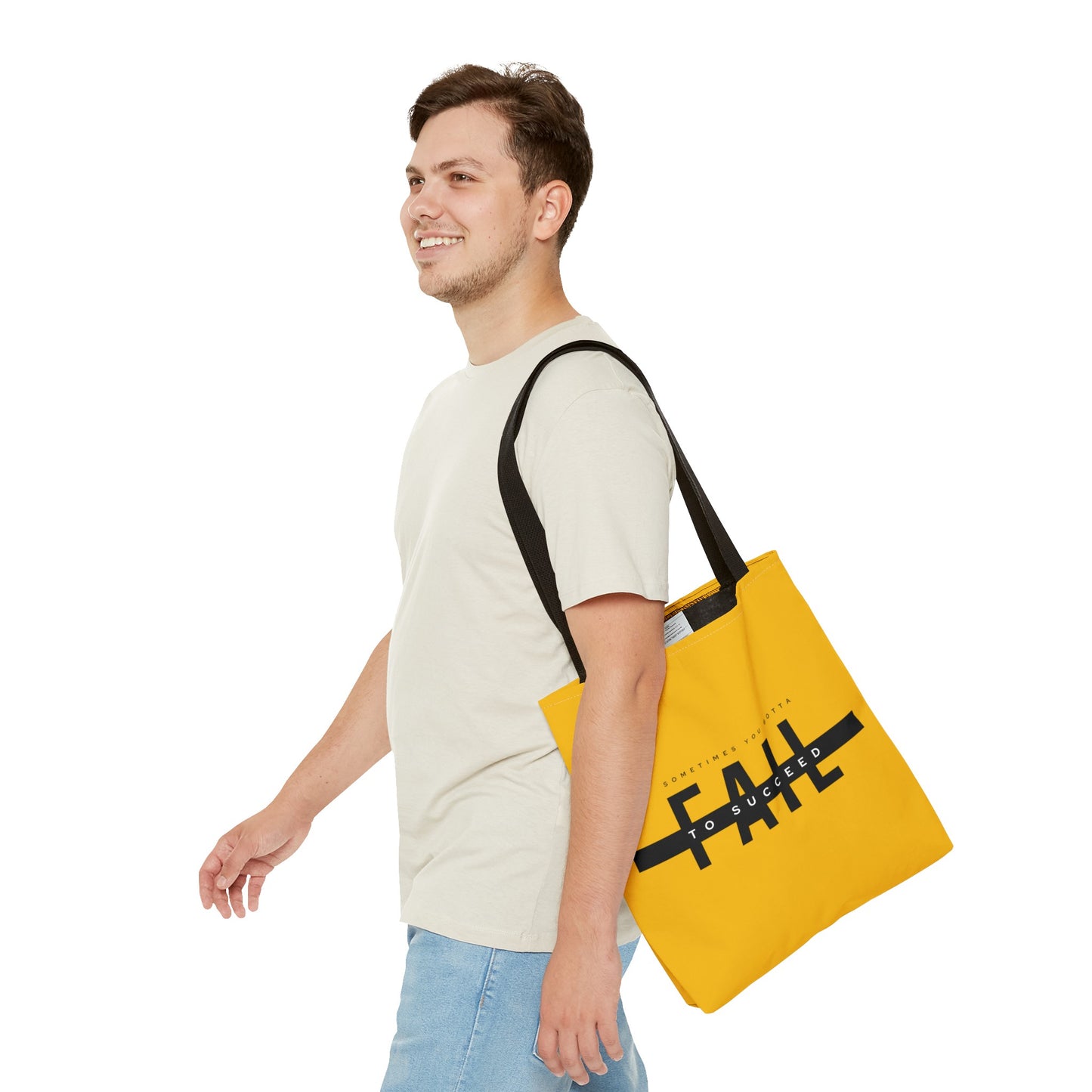 Tote Bag (AOP) - Sometimes You gotta Fail to succeed - Yellow