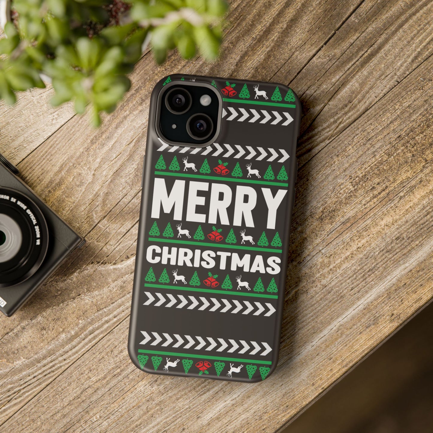 Christmas - Magnetic Tough Cases - Merry Christmas - Black & Green