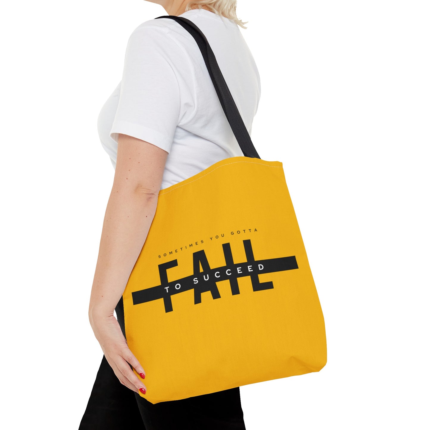 Tote Bag (AOP) - Sometimes You gotta Fail to succeed - Yellow