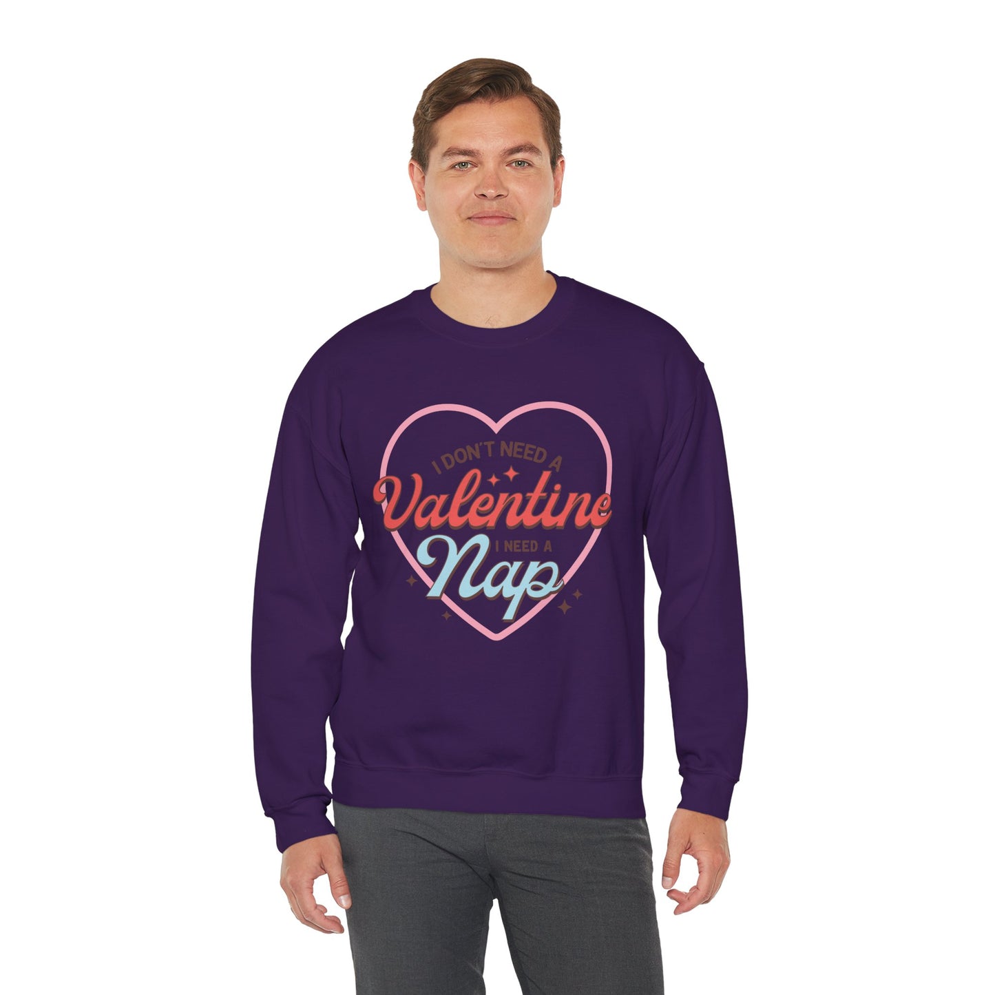 Valentine's - Unisex Heavy Blend™ Crewneck Sweatshirt - Valentine Nap