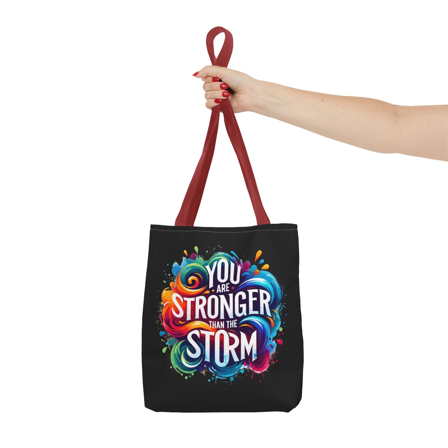 Tote Bag (AOP) - Stronger Than The Storm - Black