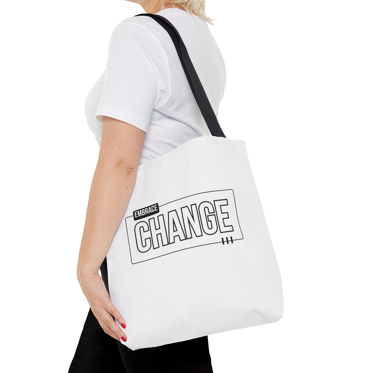 Tote Bag (AOP) - Embrace Change - White