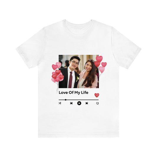 Customized Unisex Jersey Short Sleeve Tee - Music Player Valentines